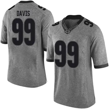 Men's Limited Jordan Davis Georgia Bulldogs Football College Jersey - Gray