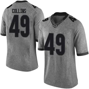 Men's Limited Luke Collins Georgia Bulldogs Football College Jersey - Gray
