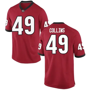 Men's Replica Luke Collins Georgia Bulldogs Football College Jersey - Red